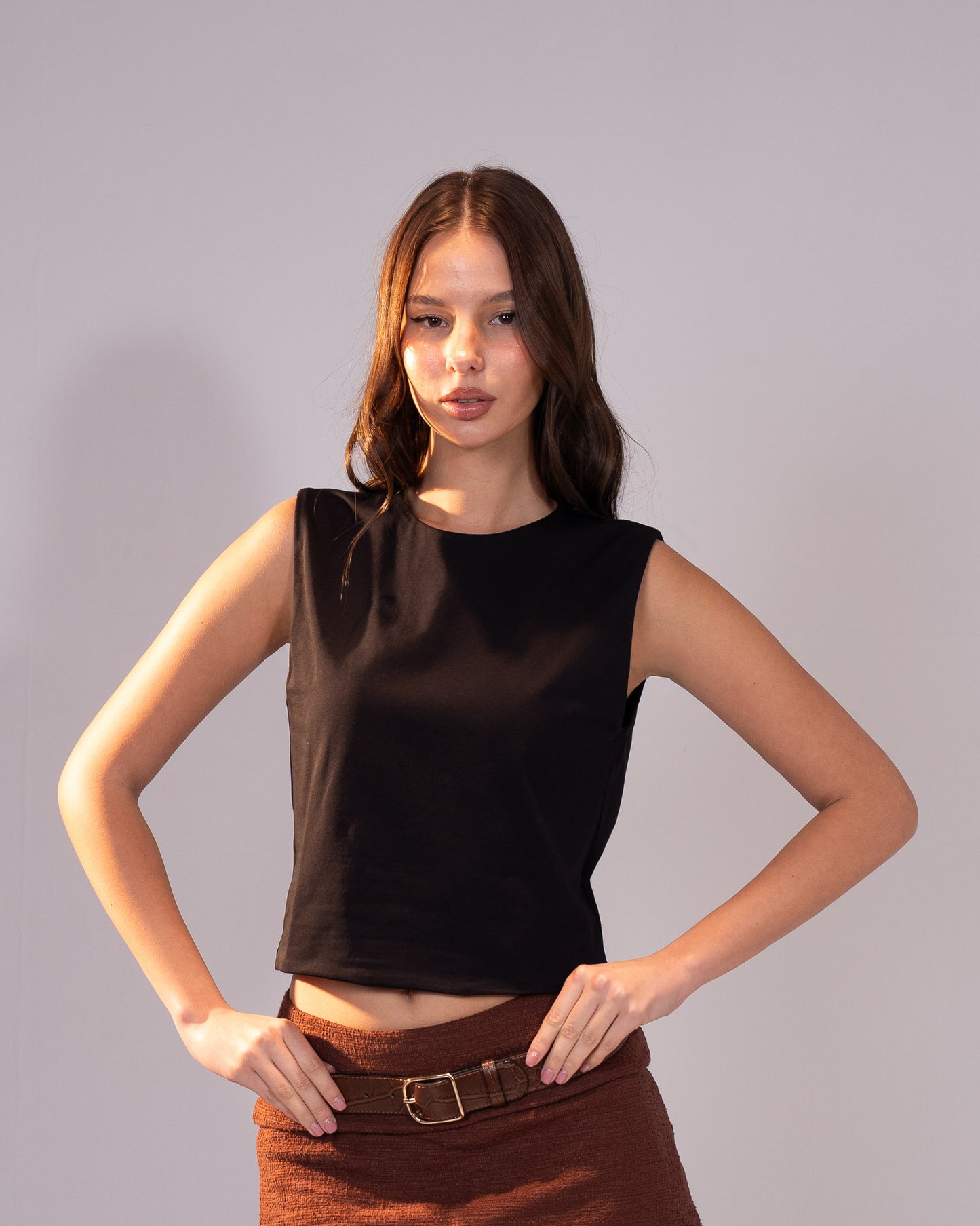 Black Cotton crop top