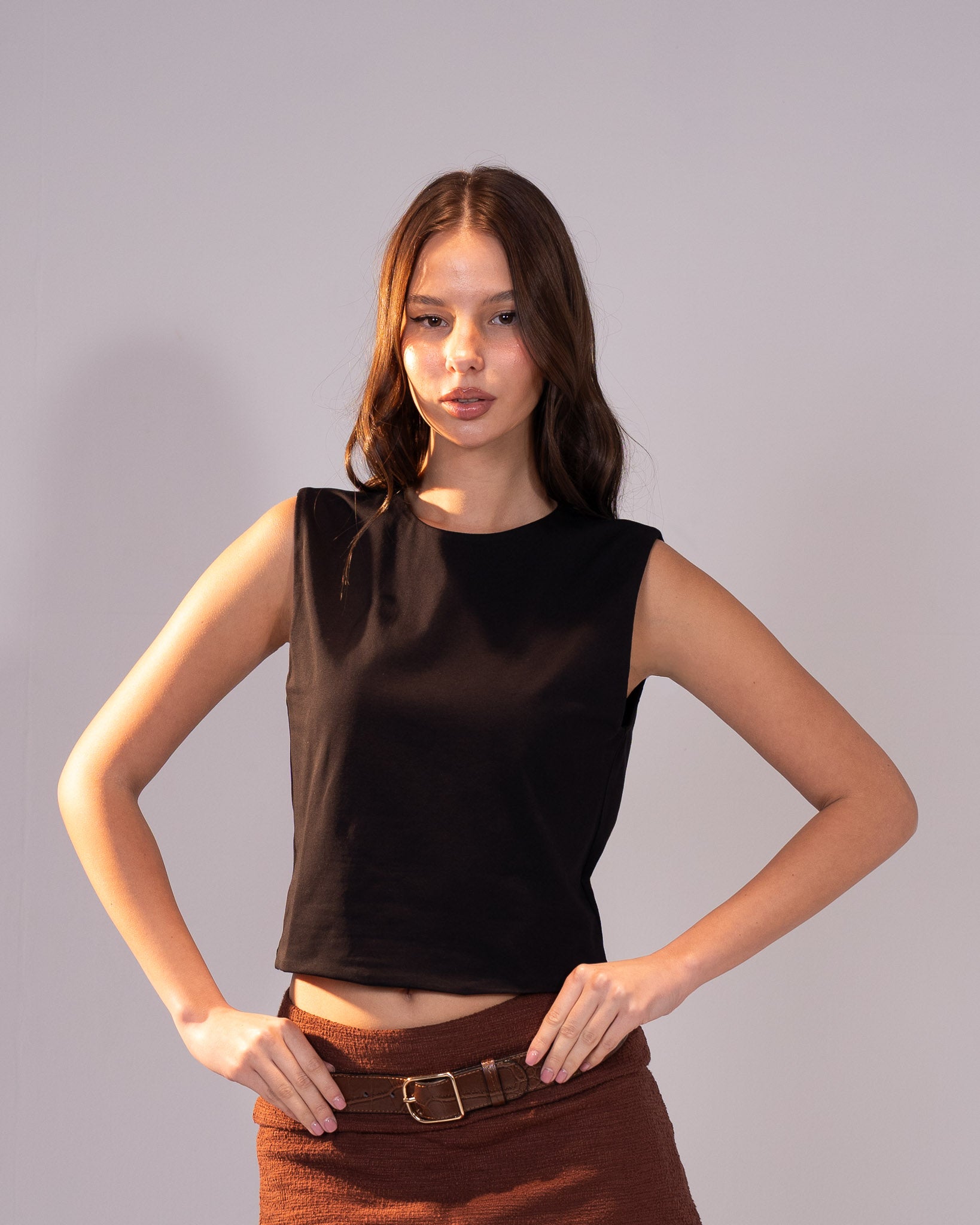 Black Cotton crop top