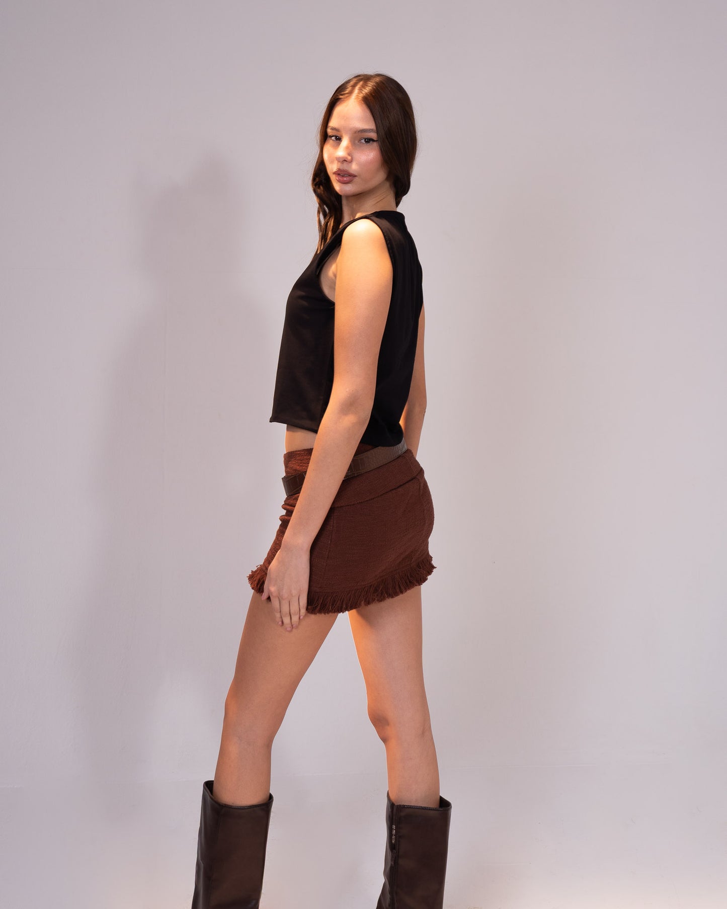 Black Cotton crop top