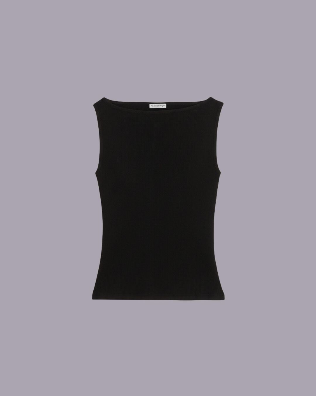 Black Ribbed top - Boat neck