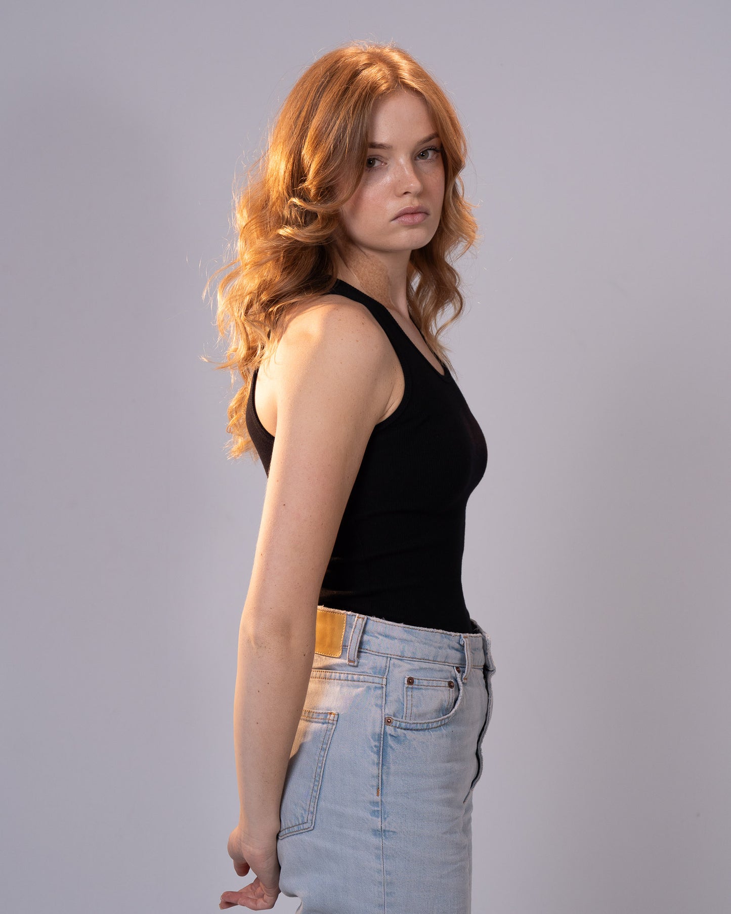 Black Cotton vest top