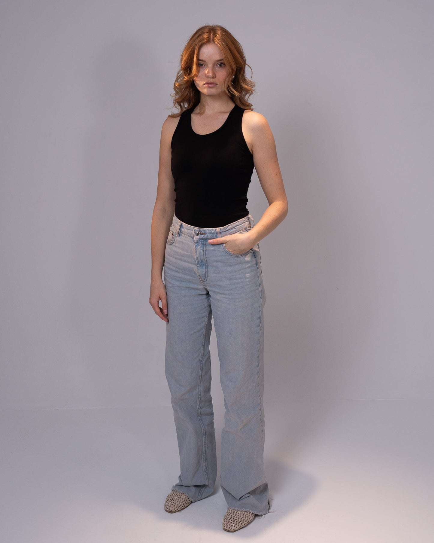 Black Cotton vest top