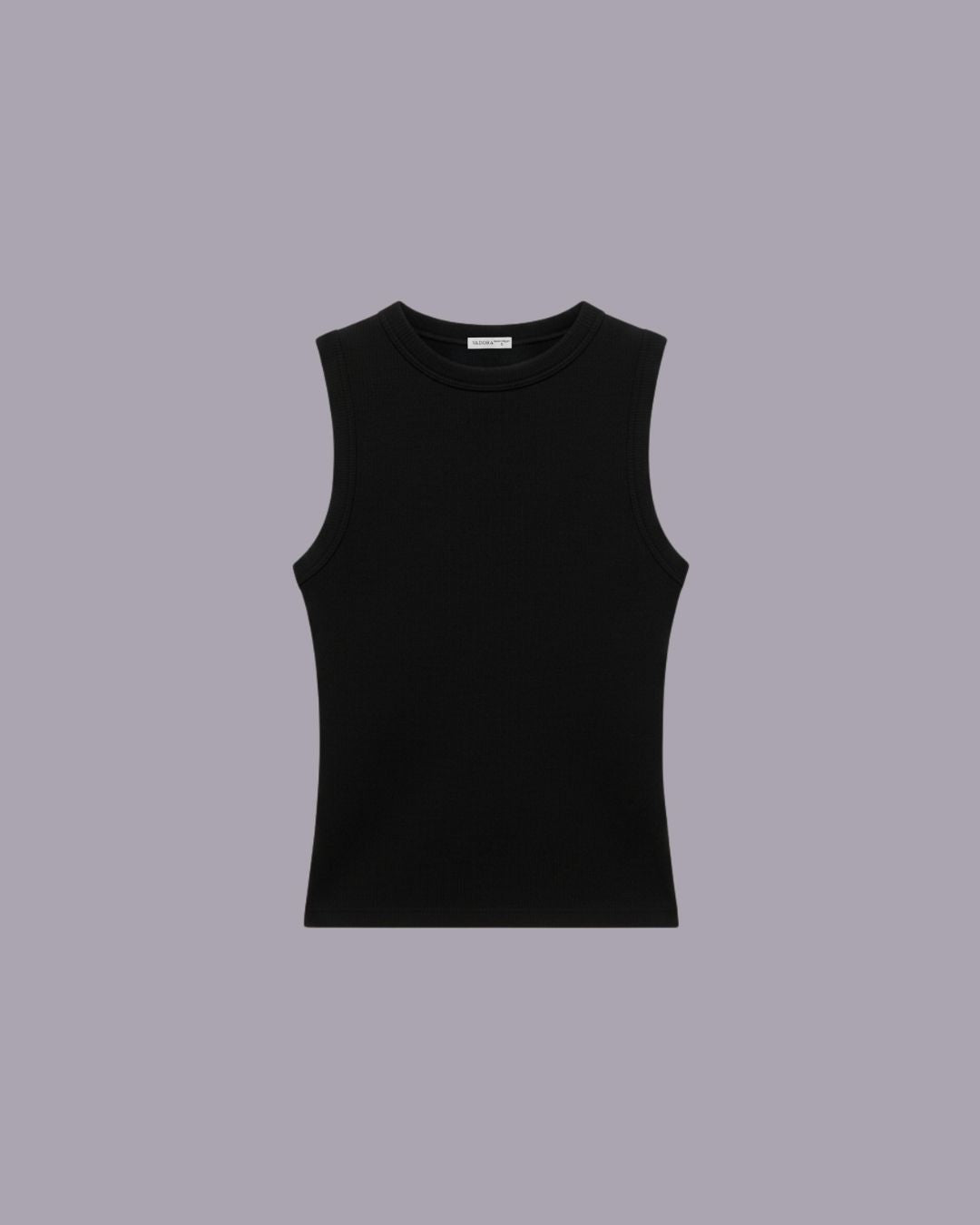 Black Ribbed top - Round neck
