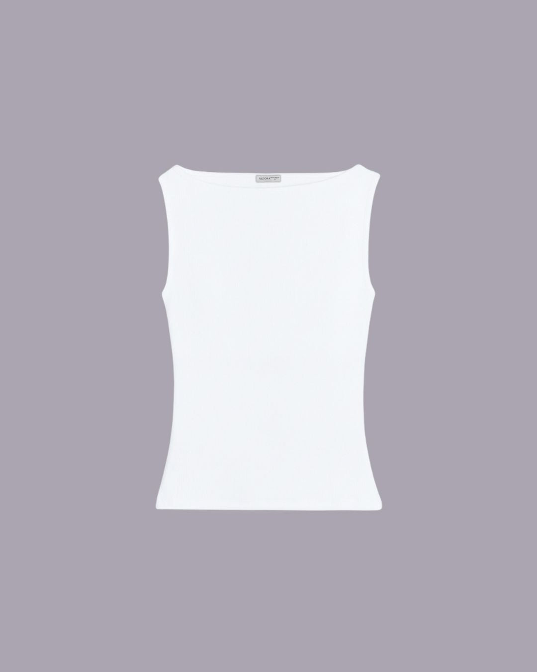White Ribbed top - Boat neck