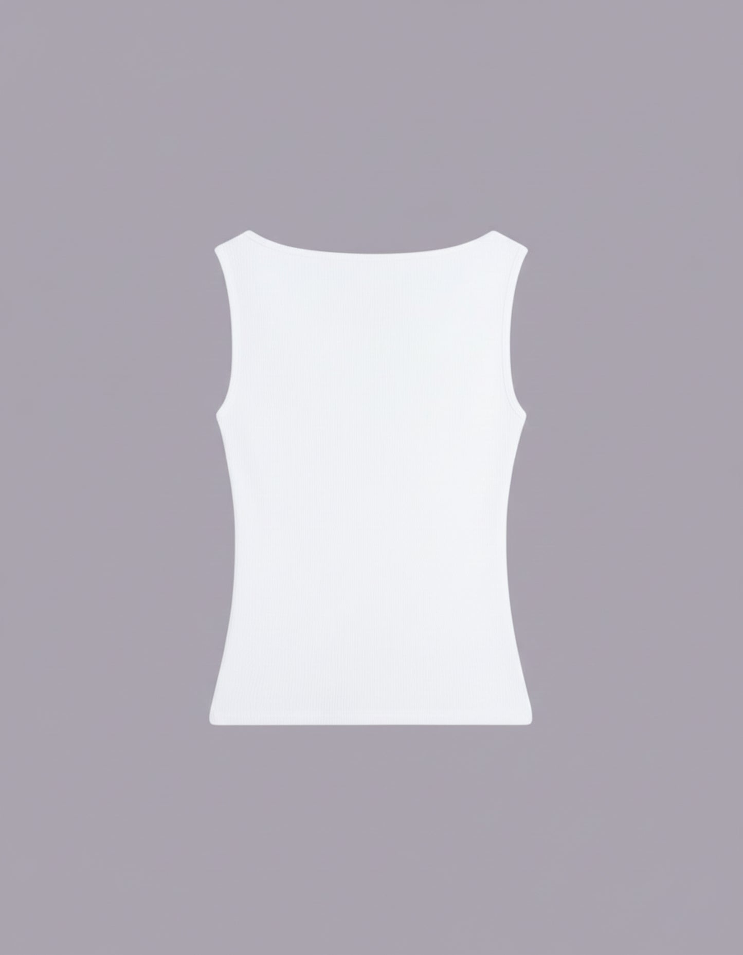 White Ribbed top - Boat neck