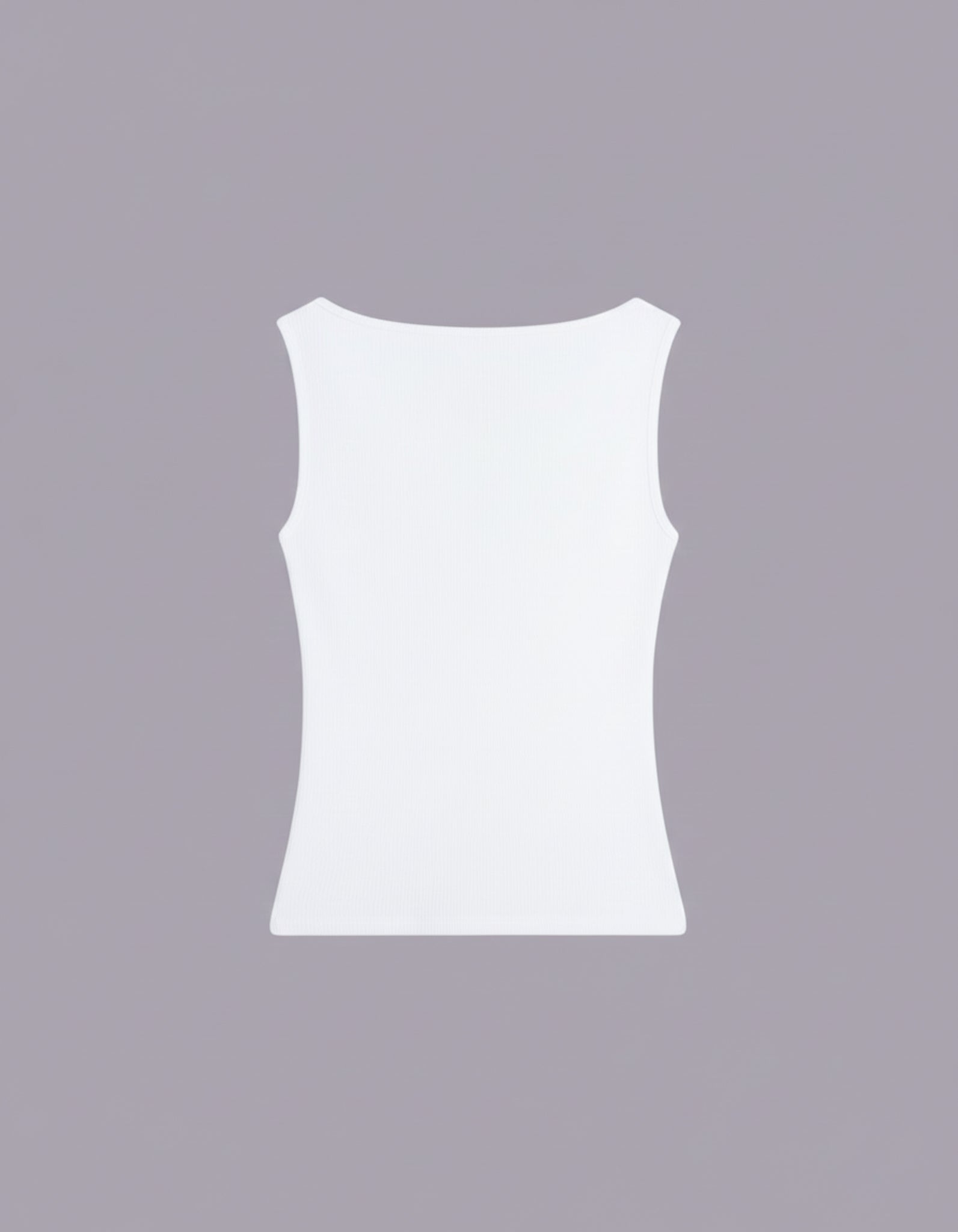 White Ribbed top - Boat neck