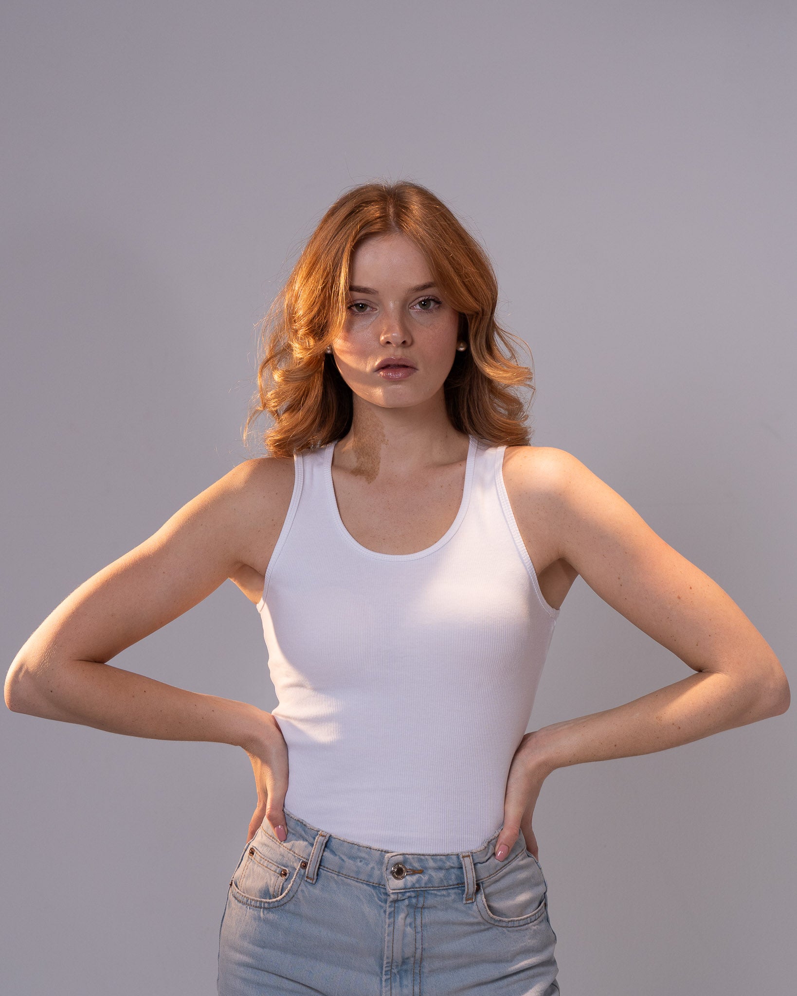 White Cotton vest top