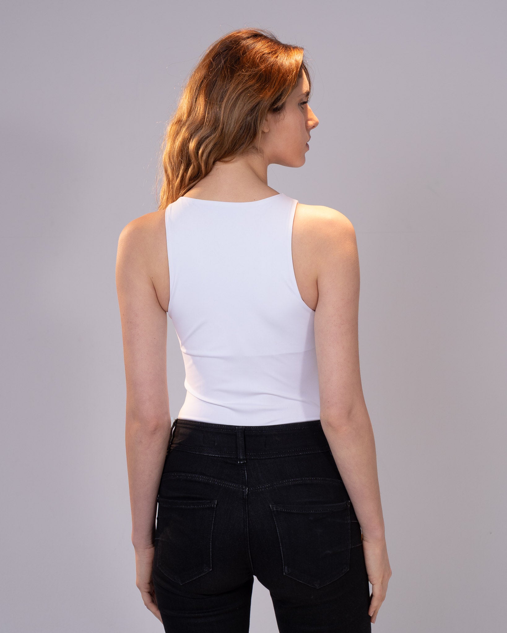 White Polyamide bodysuit