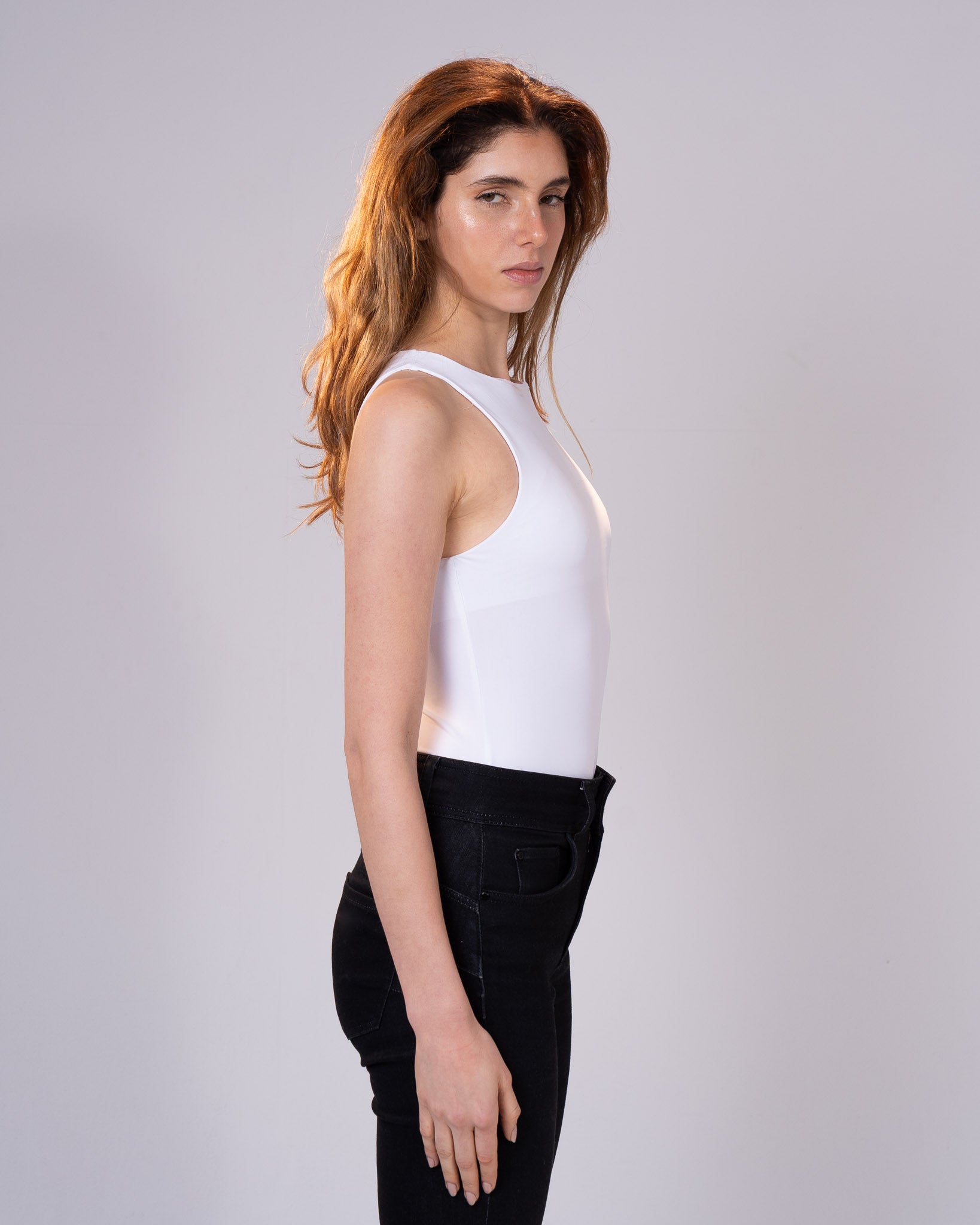 White Polyamide bodysuit