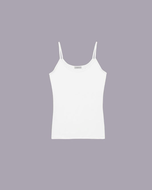 White Polyamide top with thin straps
