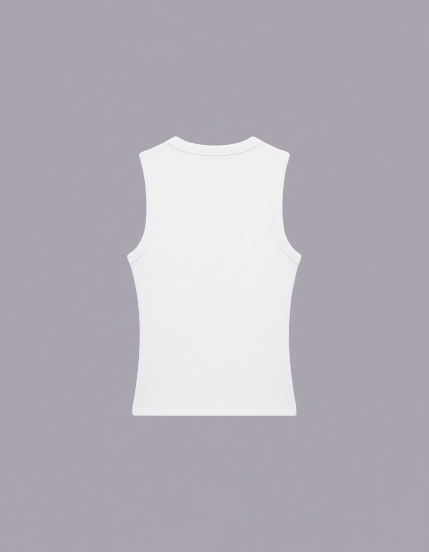 White Ribbed top - Round neck