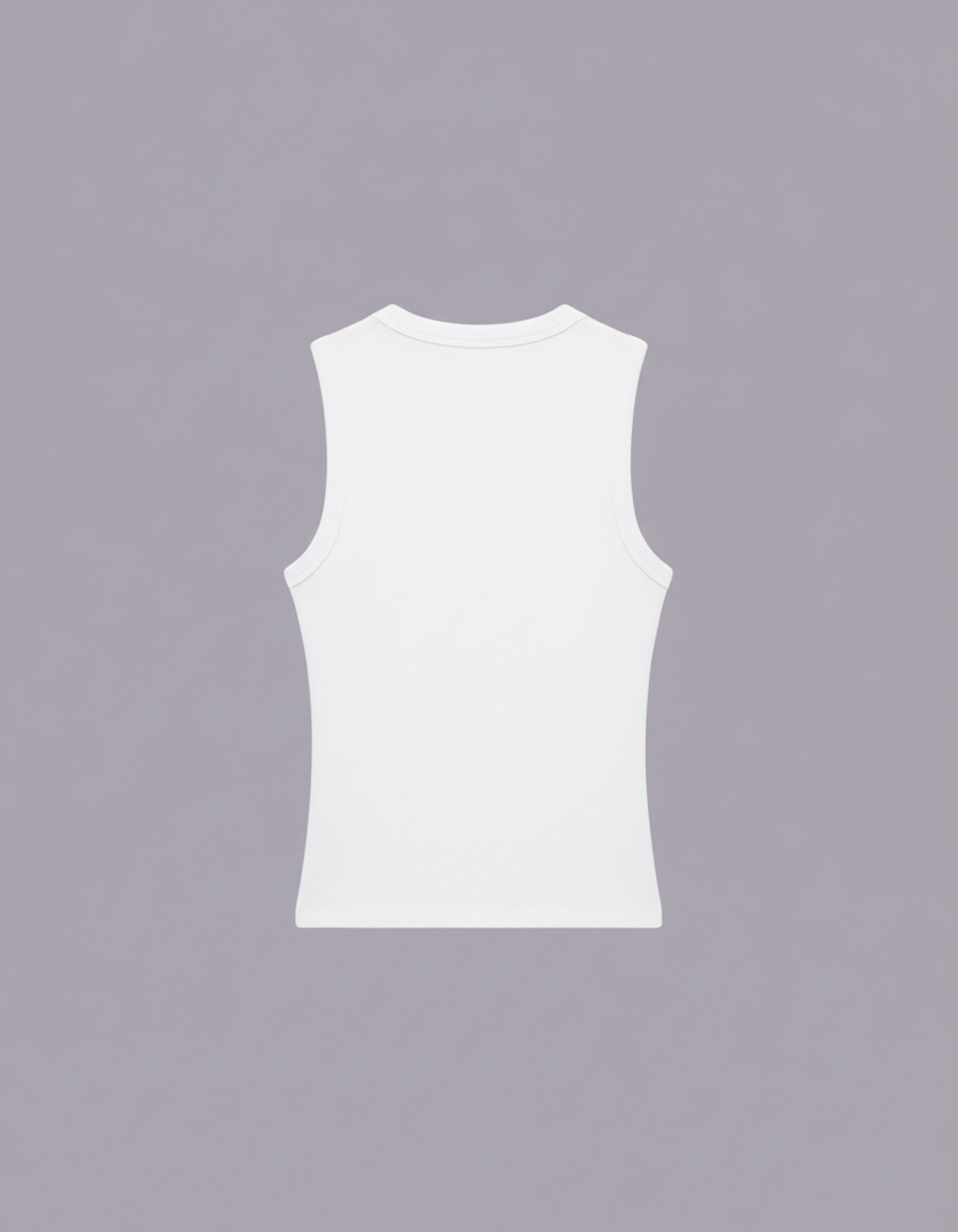 White Ribbed top - Round neck