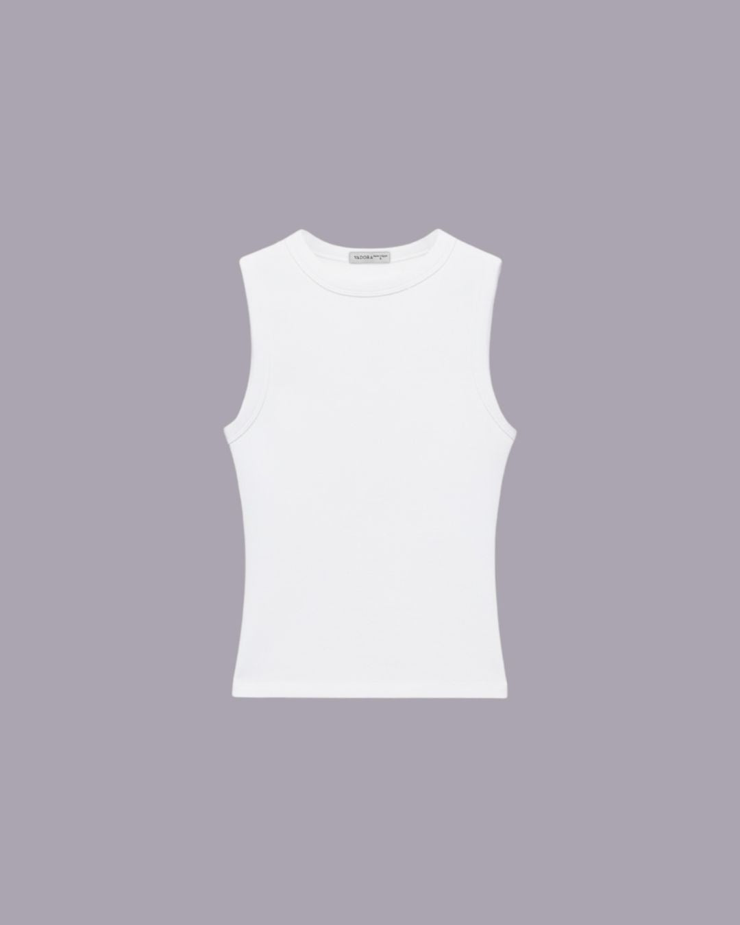 White Ribbed top - Round neck