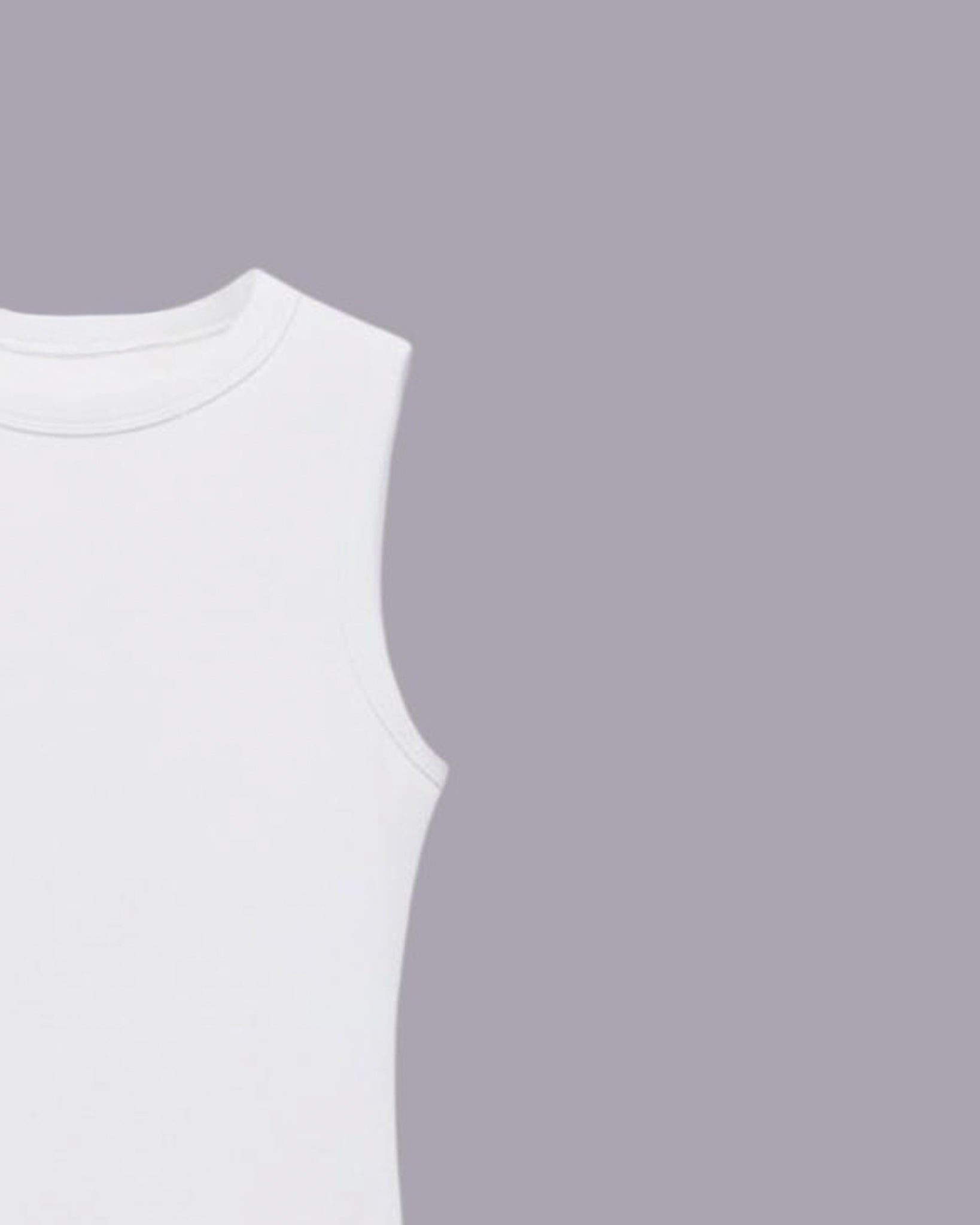 White Ribbed top - Round neck